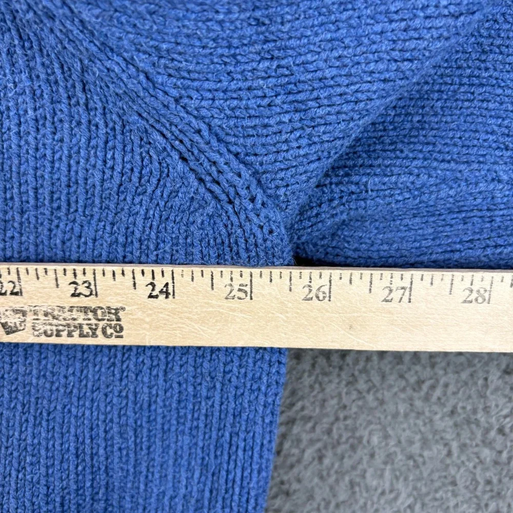Polo‎ Ralph Lauren Mens XXL Blue Cotton Shaker Knit Quarter Zip Pullover Sweater